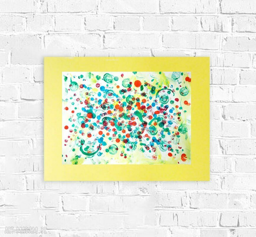 Nowoczesna abstrakcja na ścianę 30x40 cm - ręcznie malowana grafika