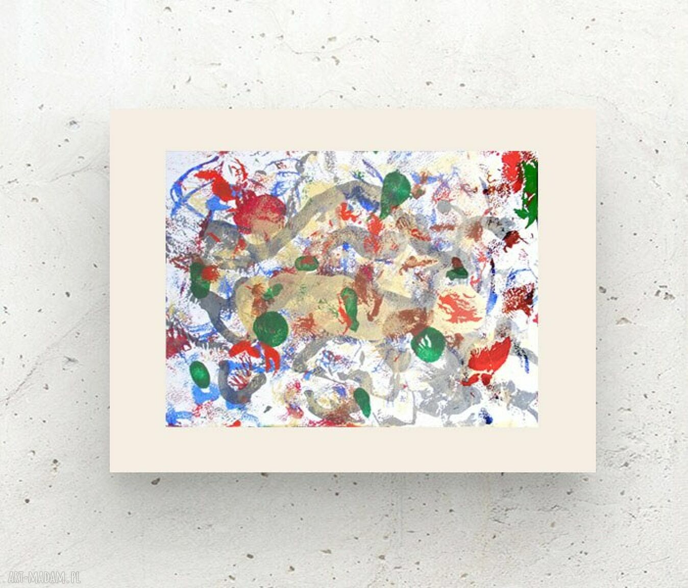 Nowoczesna grafika na ścianę 30x40 - abstrakcja malowana ręcznie