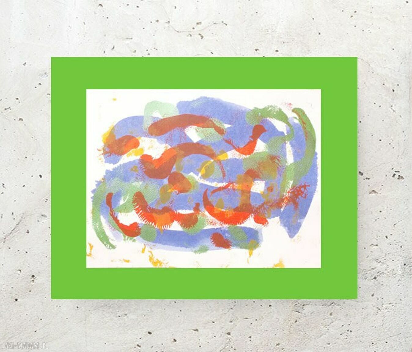 Minimalistyczna grafika 30x40 - ręcznie malowana abstrakcja do domu i biura