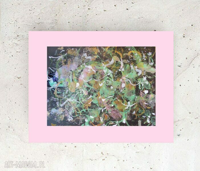 Nowoczesna grafika na ścianę - abstrakcyjny rysunek boho, malowana ręcznie (30x40 cm, A3)