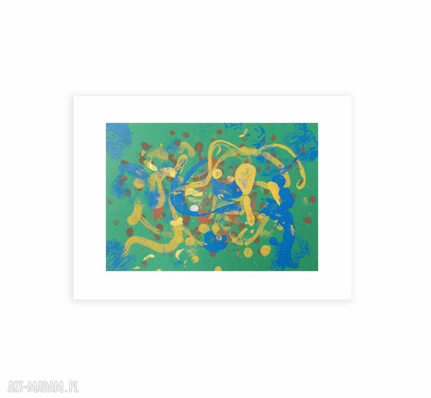 Ręcznie malowana abstrakcja 30x40 cm - nowoczesna grafika bez ramy