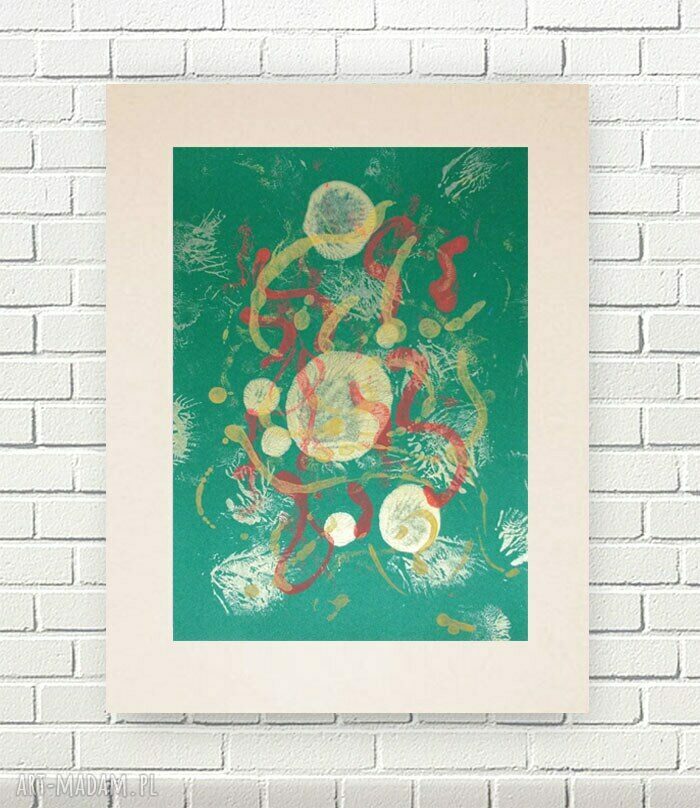 Minimalistyczna grafika do sypialni - ręcznie malowana abstrakcja 30x40 cm