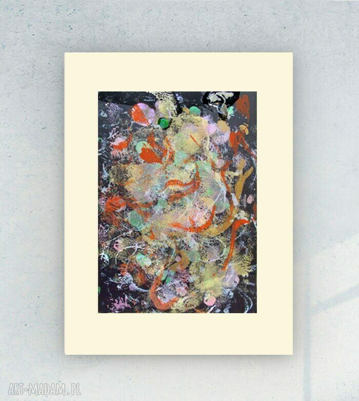 Nowoczesna grafika abstrakcyjna do domu 30x40 cm - ręcznie robiony obrazek