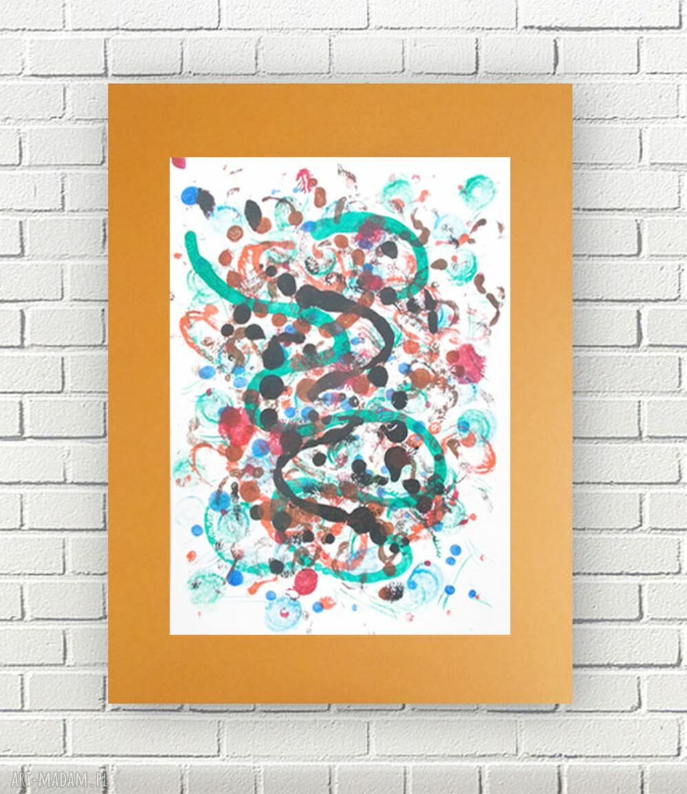 Abstrakcja malowana ręcznie 30x40 cm - nowoczesny minimalizm do Twojego wnętrza