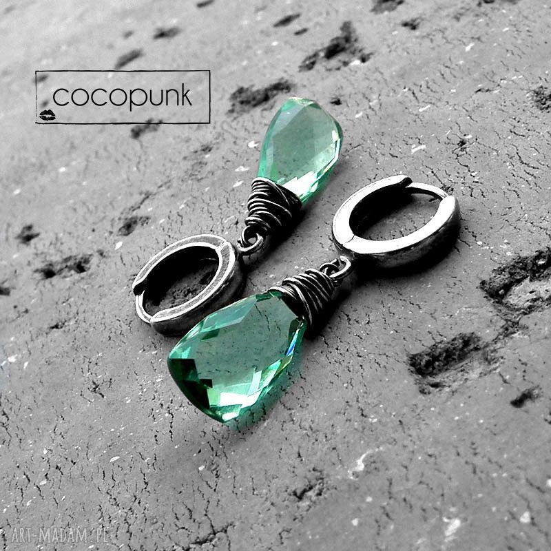 Krople kolczyki srebro kwarc miĘtowy delikatne codzienne modne