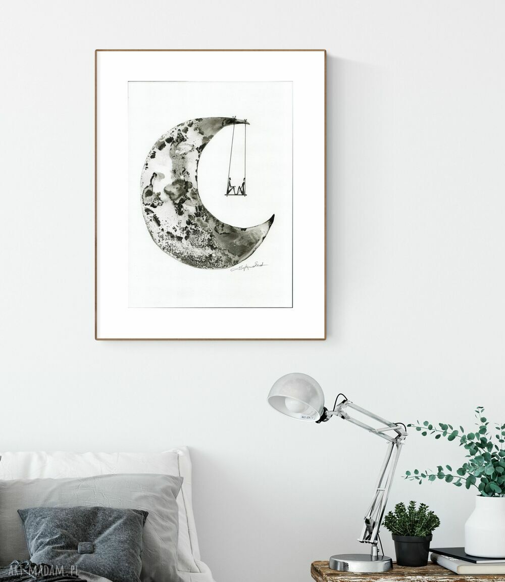 Grafika X ręcznie wykonana - abstrakcja na ścianę