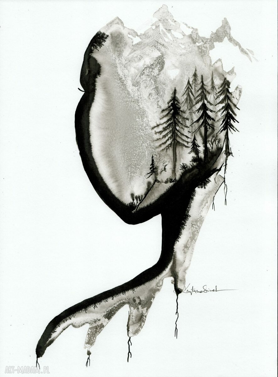 Zestaw 2 grafik 30x40 cm ręcznie wykonanych Body Flowers (sprzedane)
