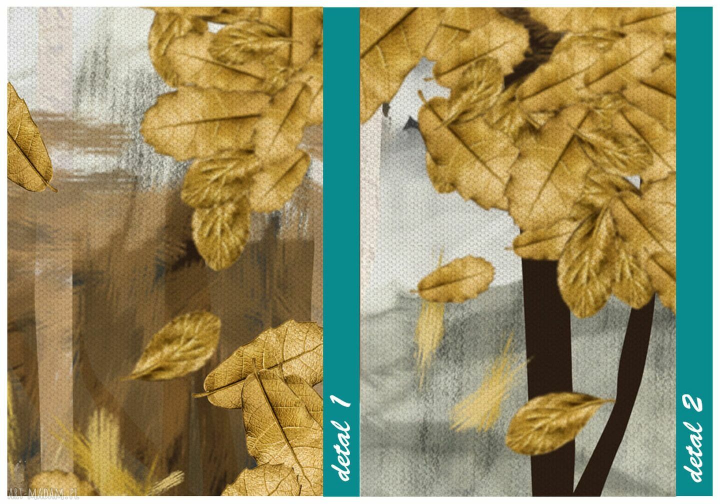 Nowoczesny obraz z drzewami do salonu - jesienny pejzaż 147x60 cm
