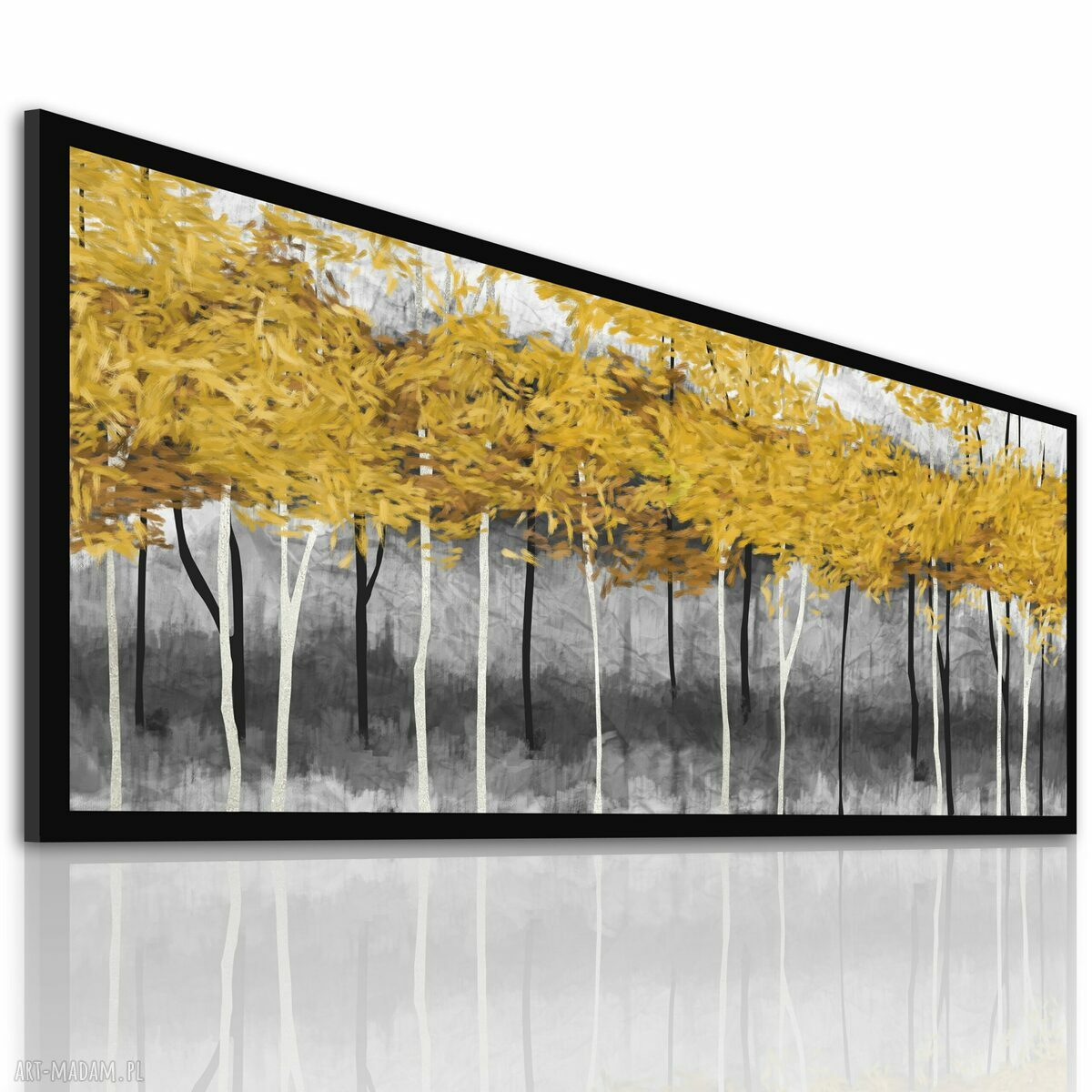 Nowoczesny obraz do salonu z drzewami - pejzaż na płótnie 147x60 cm