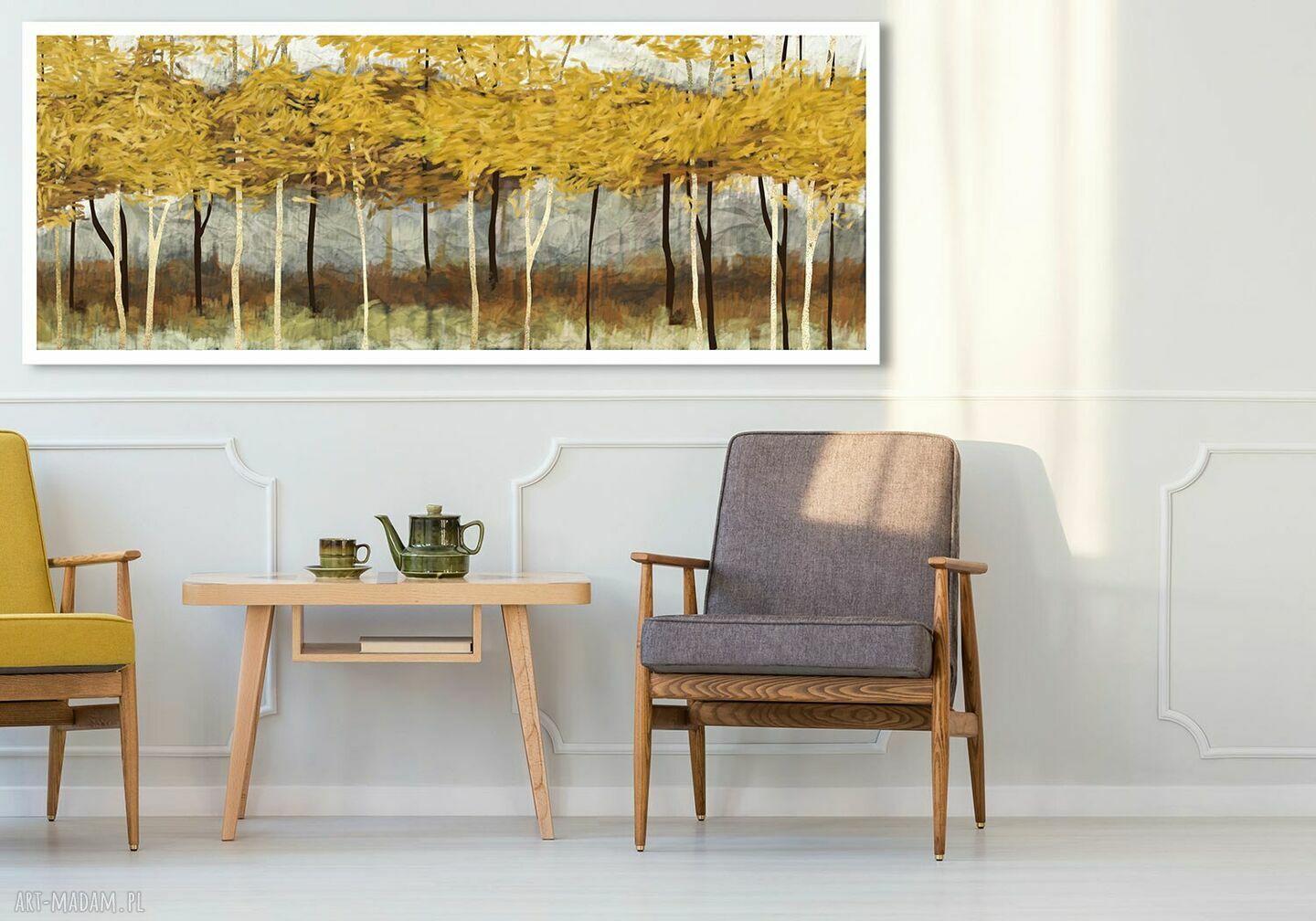 Pejzaż duży format 147x60 cm na płótnie - gotowy do zawieszenia