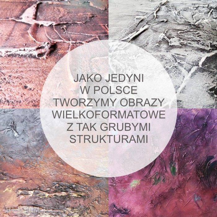 Nowoczesny obraz 100x100 cm - ręcznie malowana abstrakcja z wyrazistą fakturą