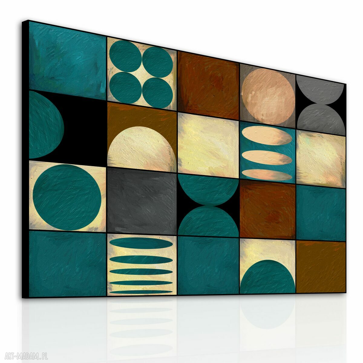 Nowoczesny obraz abstrakcyjny na płótnie 120x80 cm w turkusie