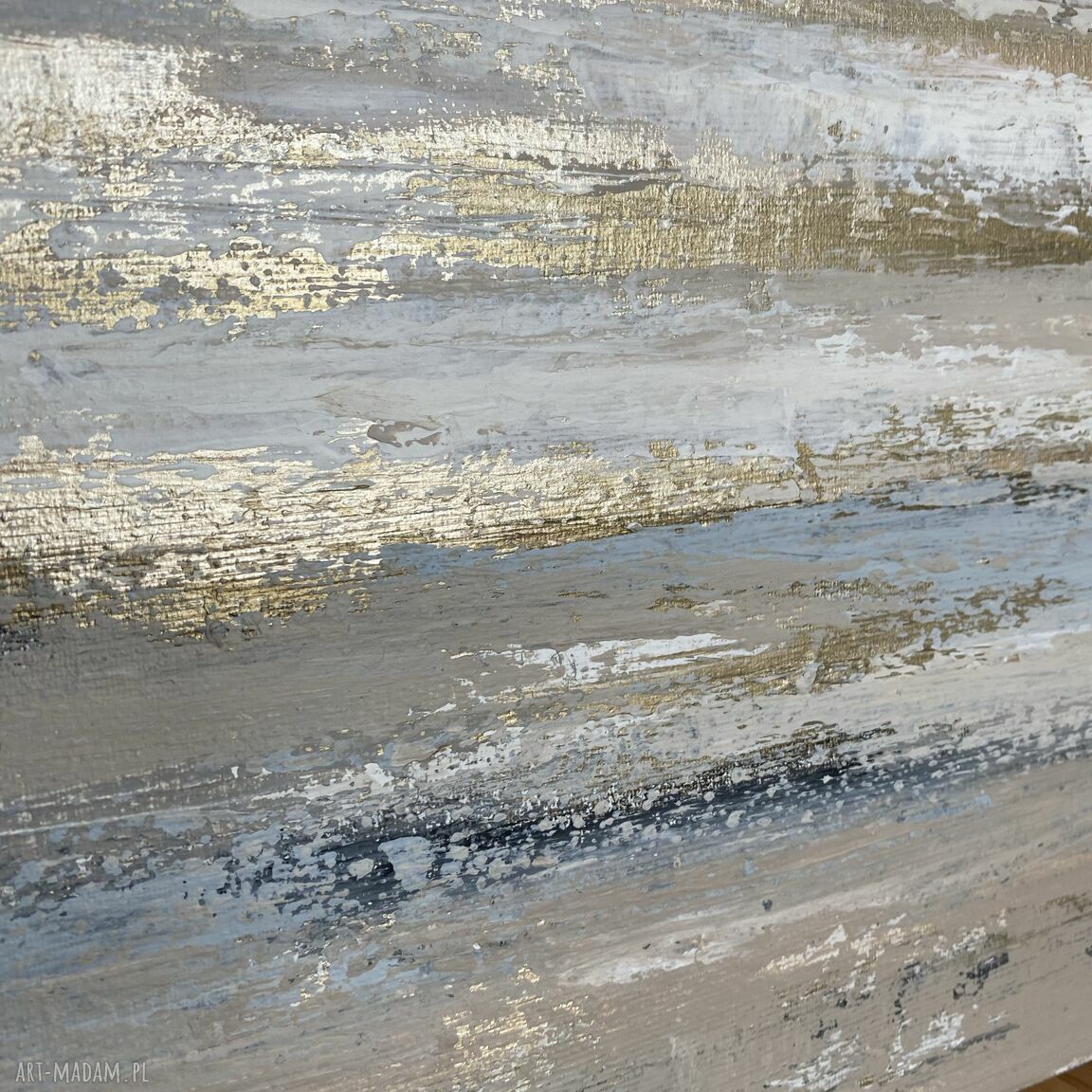 Nowoczesny obraz ze złotem "Golden Treasure" 60x80 cm - minimalistyczna abstrakcja
