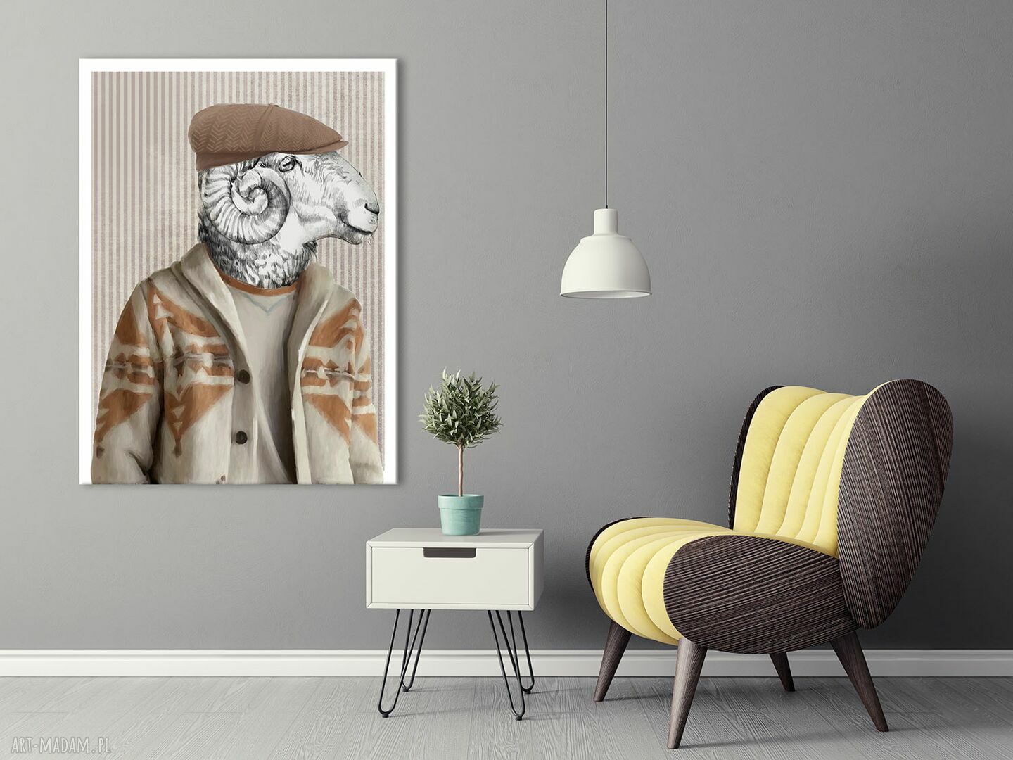 Nowoczesny obraz drukowany na płótnie - Baran 60x80 cm 02605