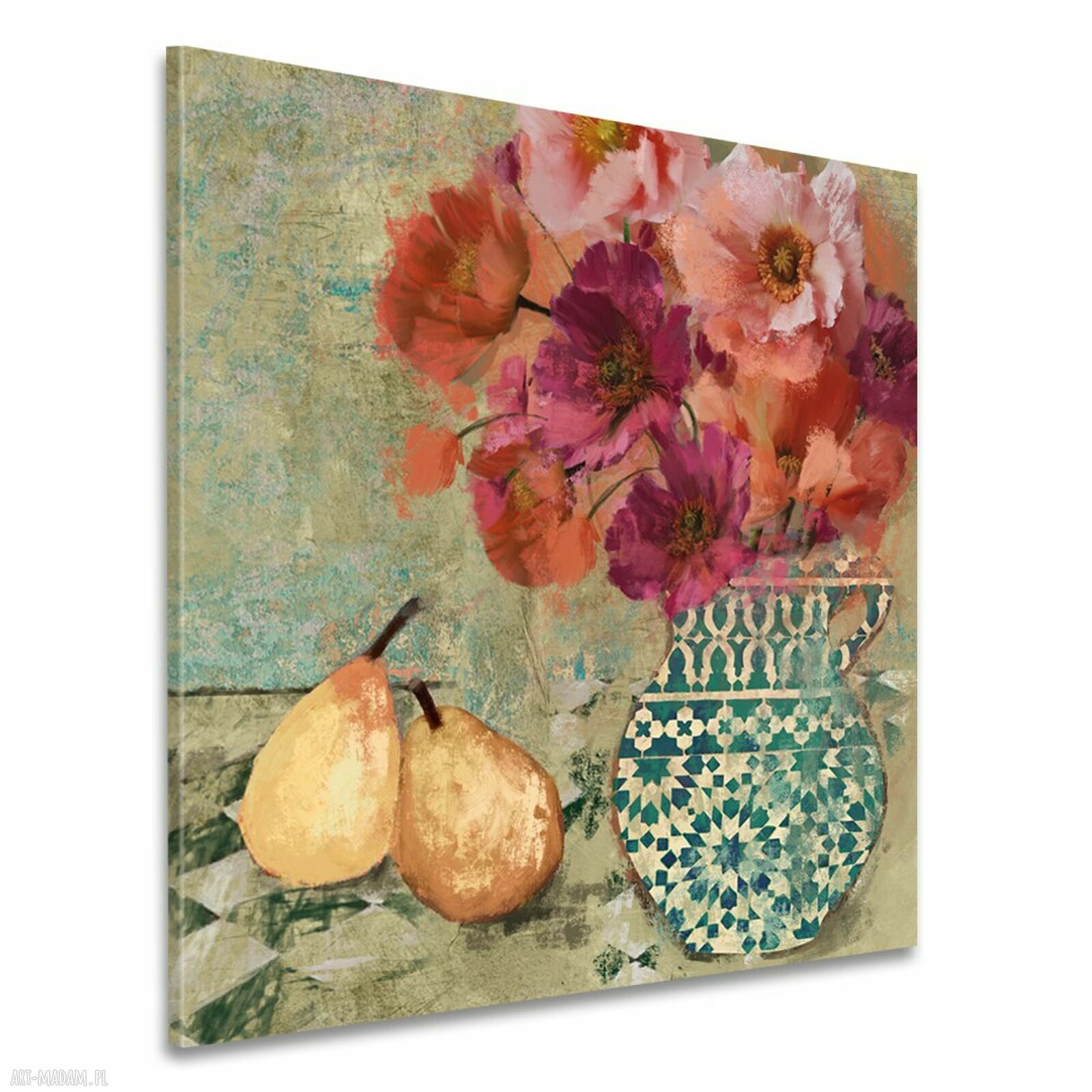 Nowoczesny obraz drukowany na płótnie Letni Bukiet 80x80 cm - styl boho