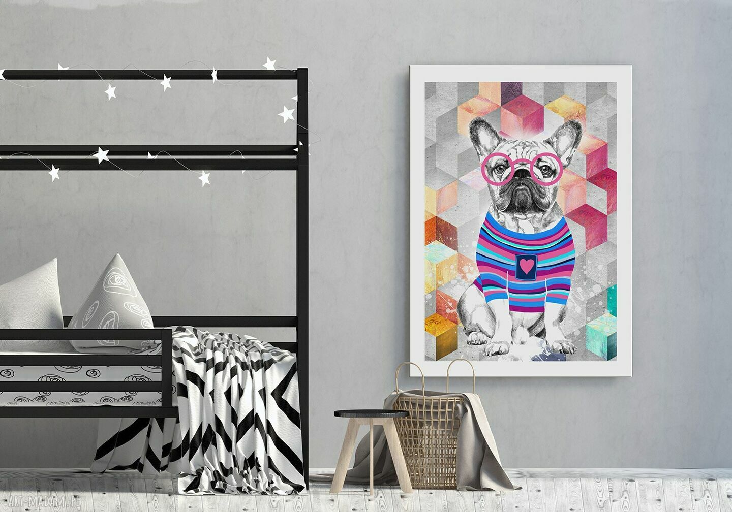 Nowoczesny obraz na płótnie Buldożek Kaziu 70x100 cm