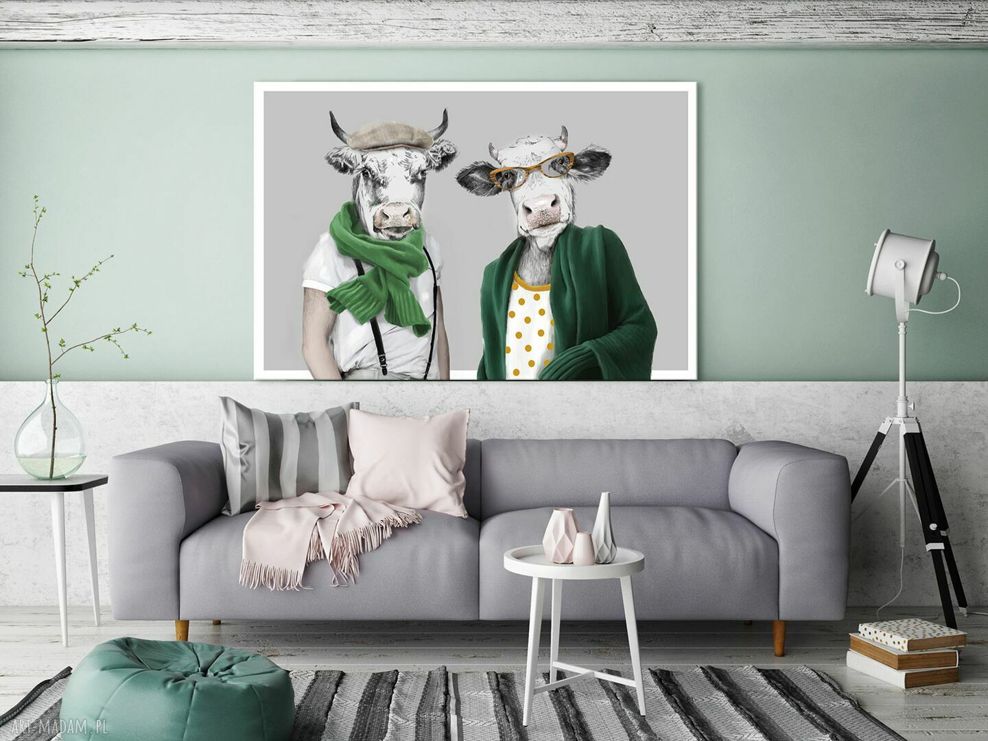 Nowoczesny obraz drukowany na płótnie Byk i krowa 120x80 cm