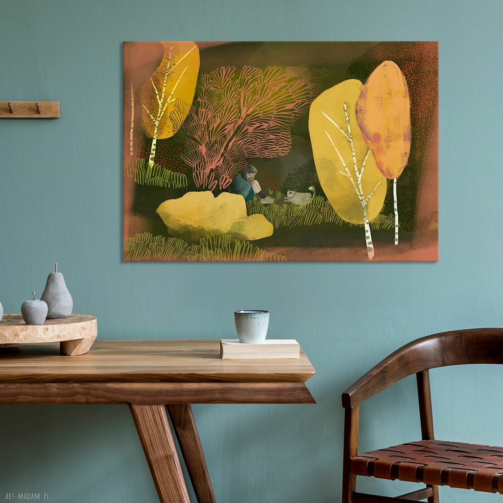 Nowoczesny obraz drukowany na płótnie „Między drzewami” 100x70 cm