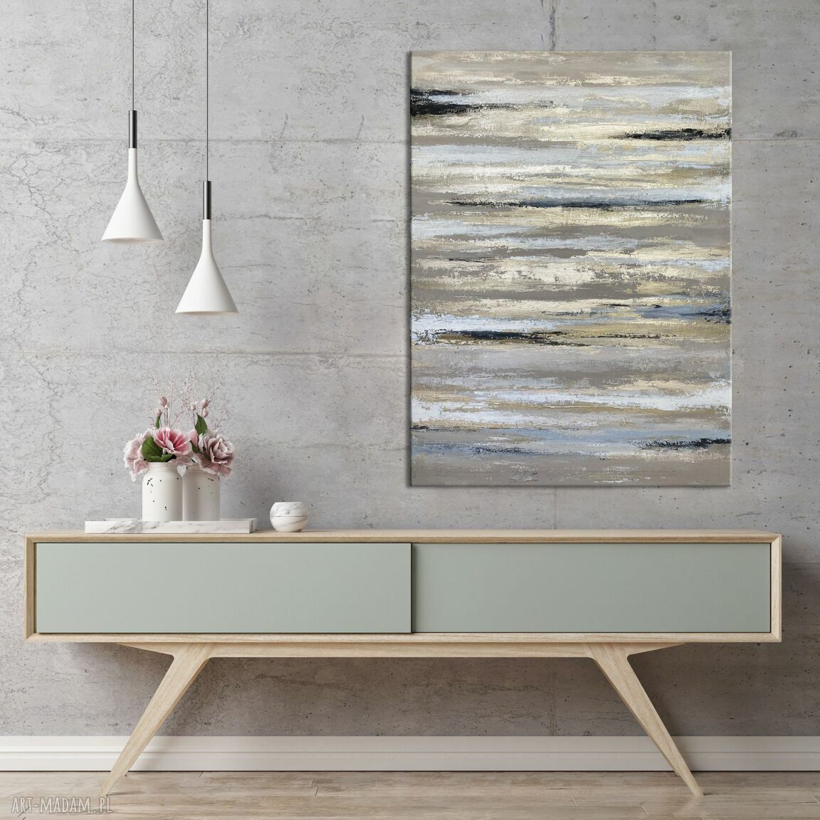 Nowoczesny obraz ze złotem "Golden Treasure" 60x80 cm - minimalistyczna abstrakcja