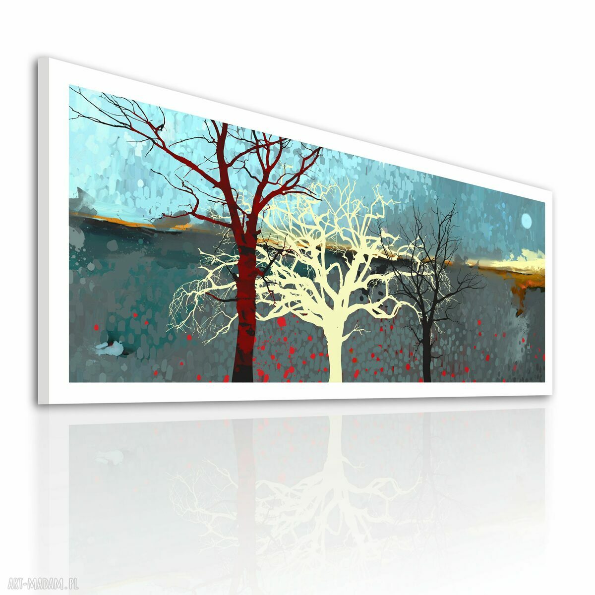 Nowoczesny obraz drukowany na płótnie - Klimatyczny pejzaż z drzewami 147x60 cm