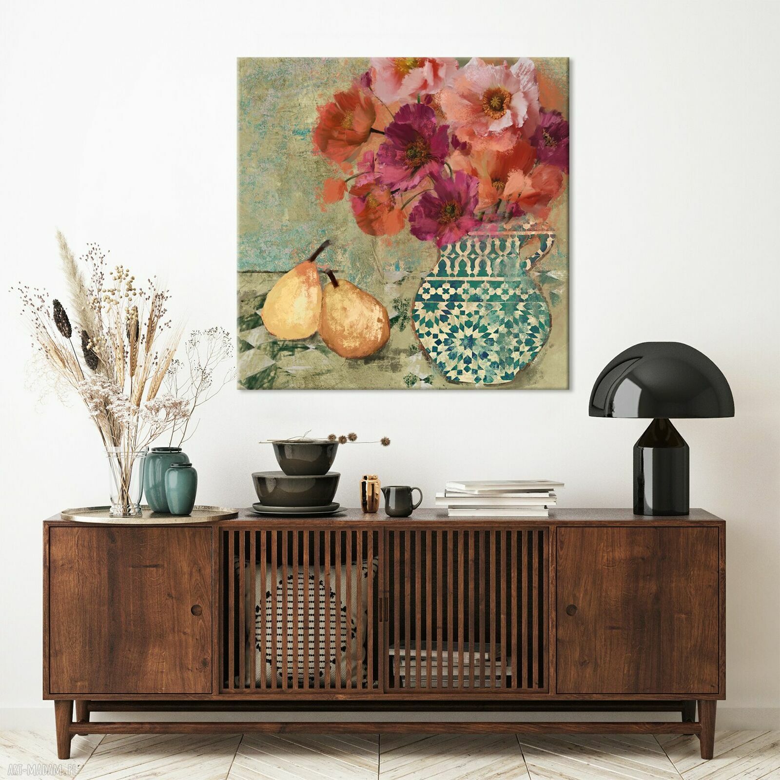 Nowoczesny obraz drukowany na płótnie Letni Bukiet 80x80 cm - styl boho