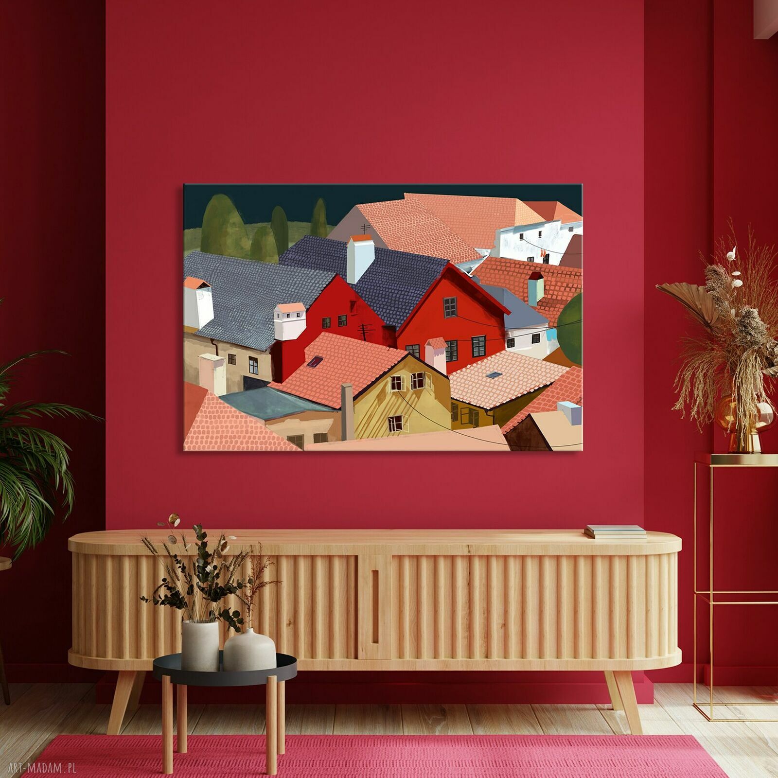 Nowoczesny obraz drukowany na płótnie Między Dachami 120x80 cm