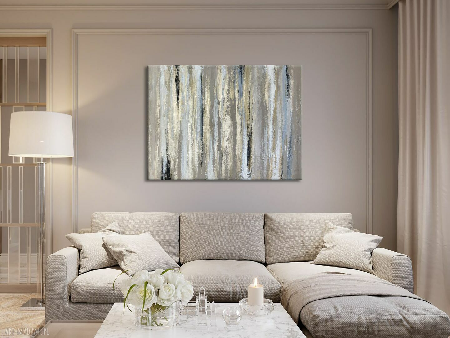 Nowoczesny obraz ze złotem "Golden Treasure" 60x80 cm - minimalistyczna abstrakcja