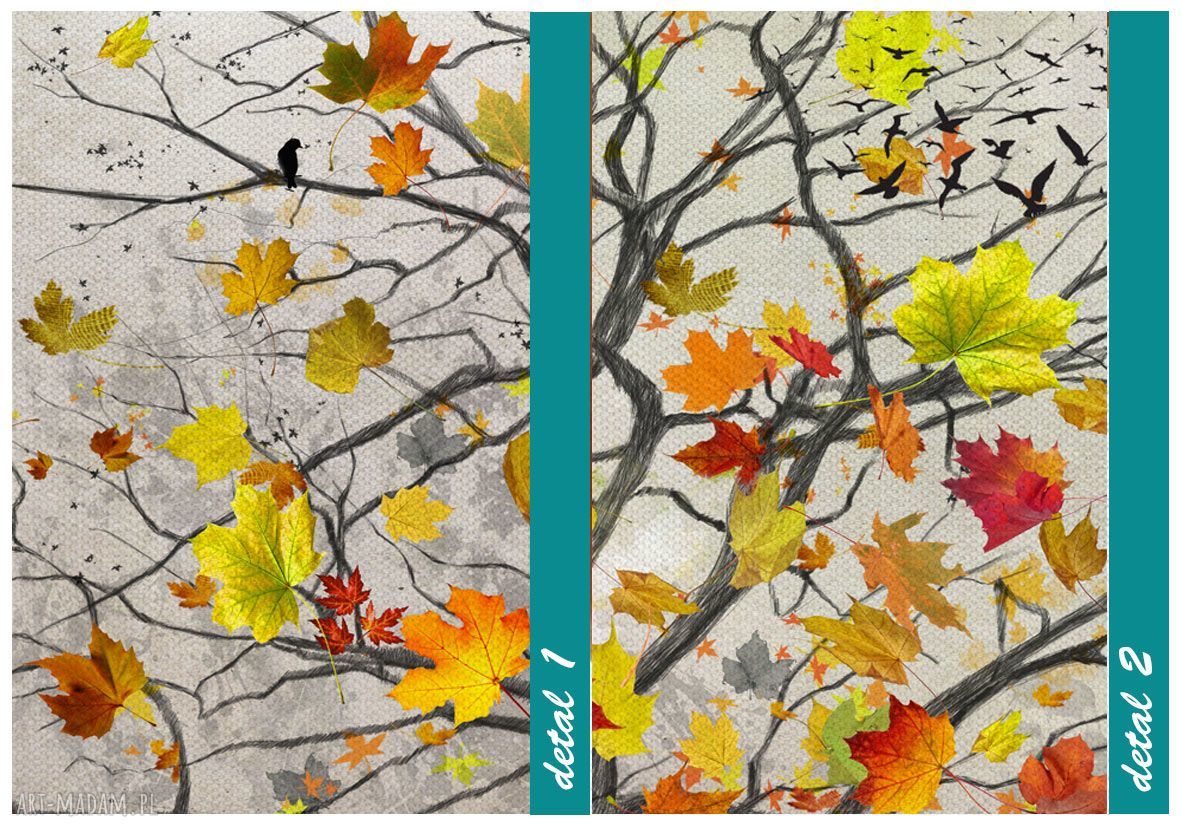Nowoczesny obraz do salonu drukowany na płótnie - jesienne drzewo 120x80 cm