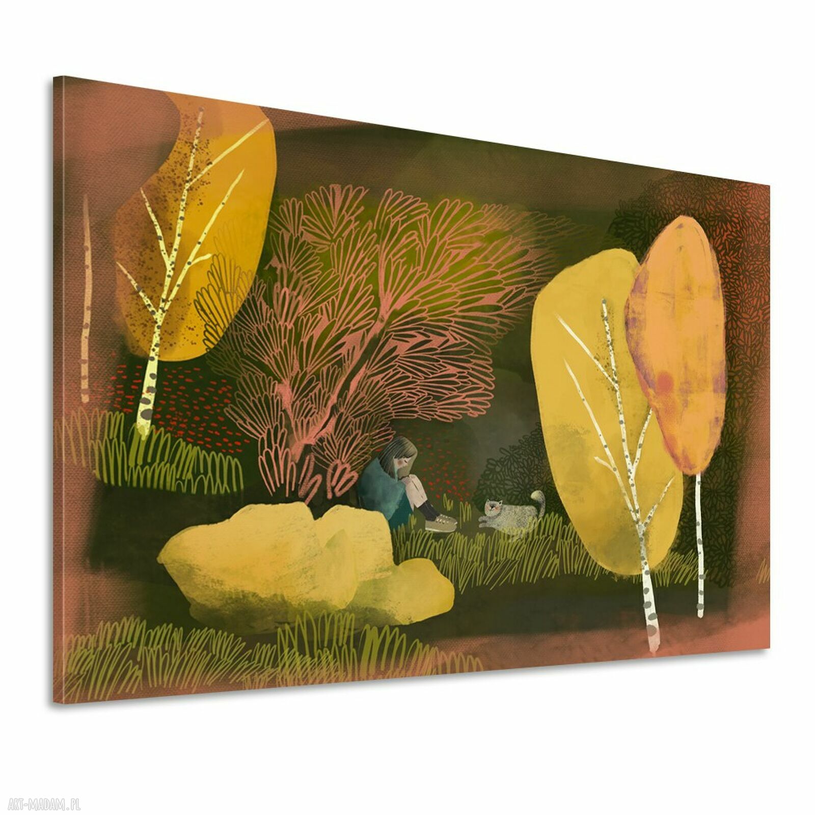 Nowoczesny obraz drukowany na płótnie „Między drzewami” 100x70 cm