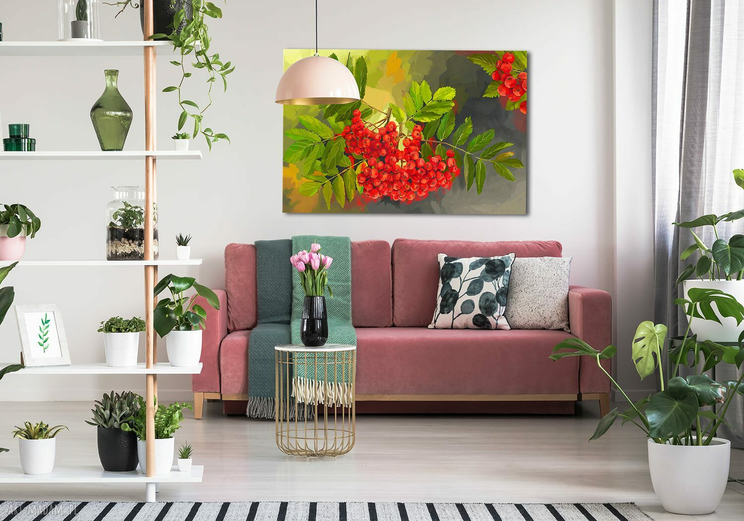 Obraz Jarzębina 120x80 cm - nowoczesna dekoracja do salonu