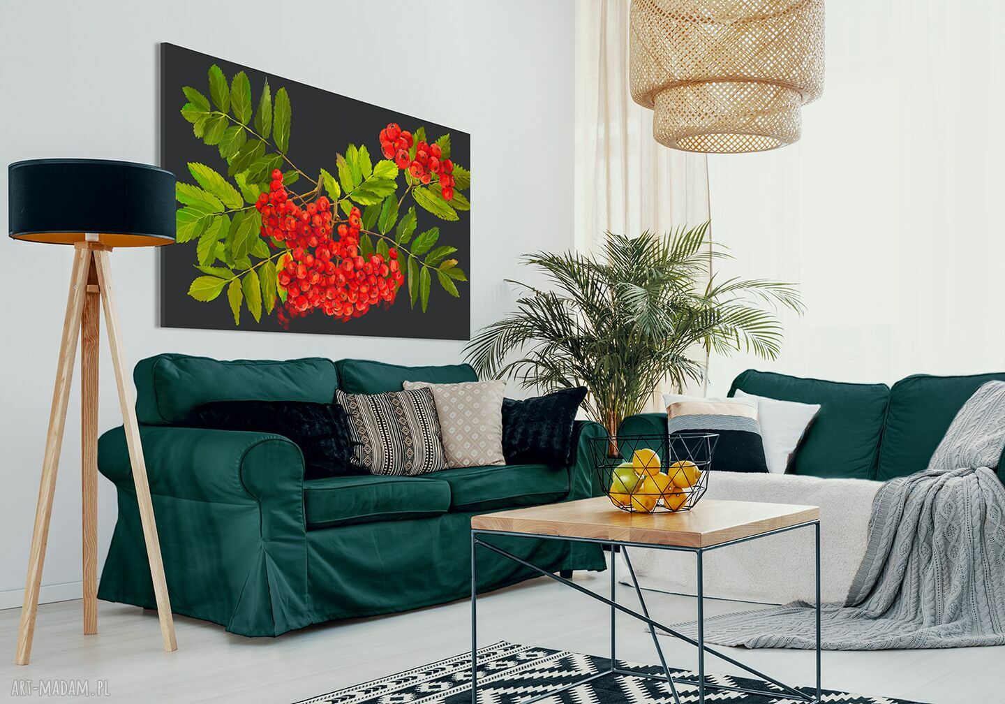 Nowoczesny obraz do salonu na płótnie - Jarzębina 120x80 cm