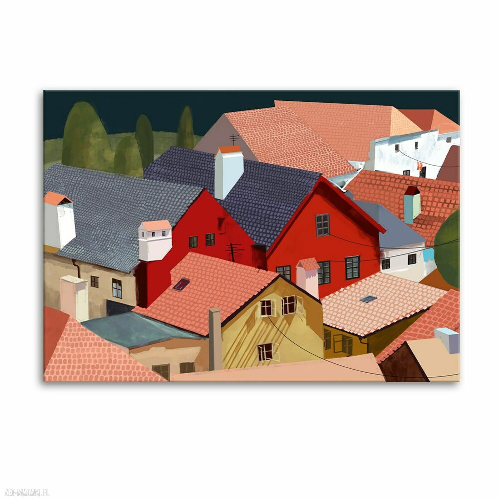 Nowoczesny obraz drukowany na płótnie Między Dachami 120x80 cm