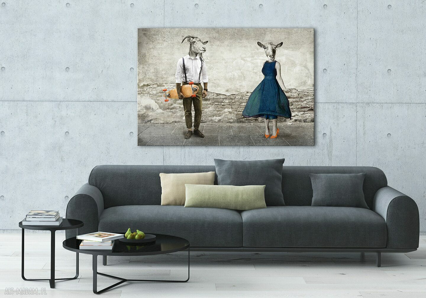 Rodzina Kozłowskich - nowoczesny obraz na płótnie 120x80 cm