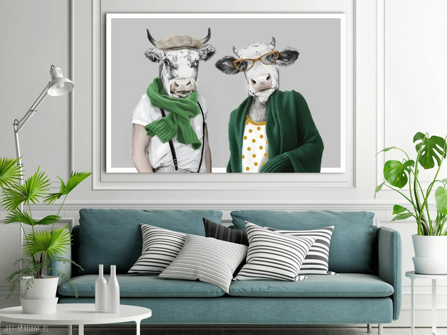 Nowoczesny obraz drukowany na płótnie Byk i krowa 120x80 cm