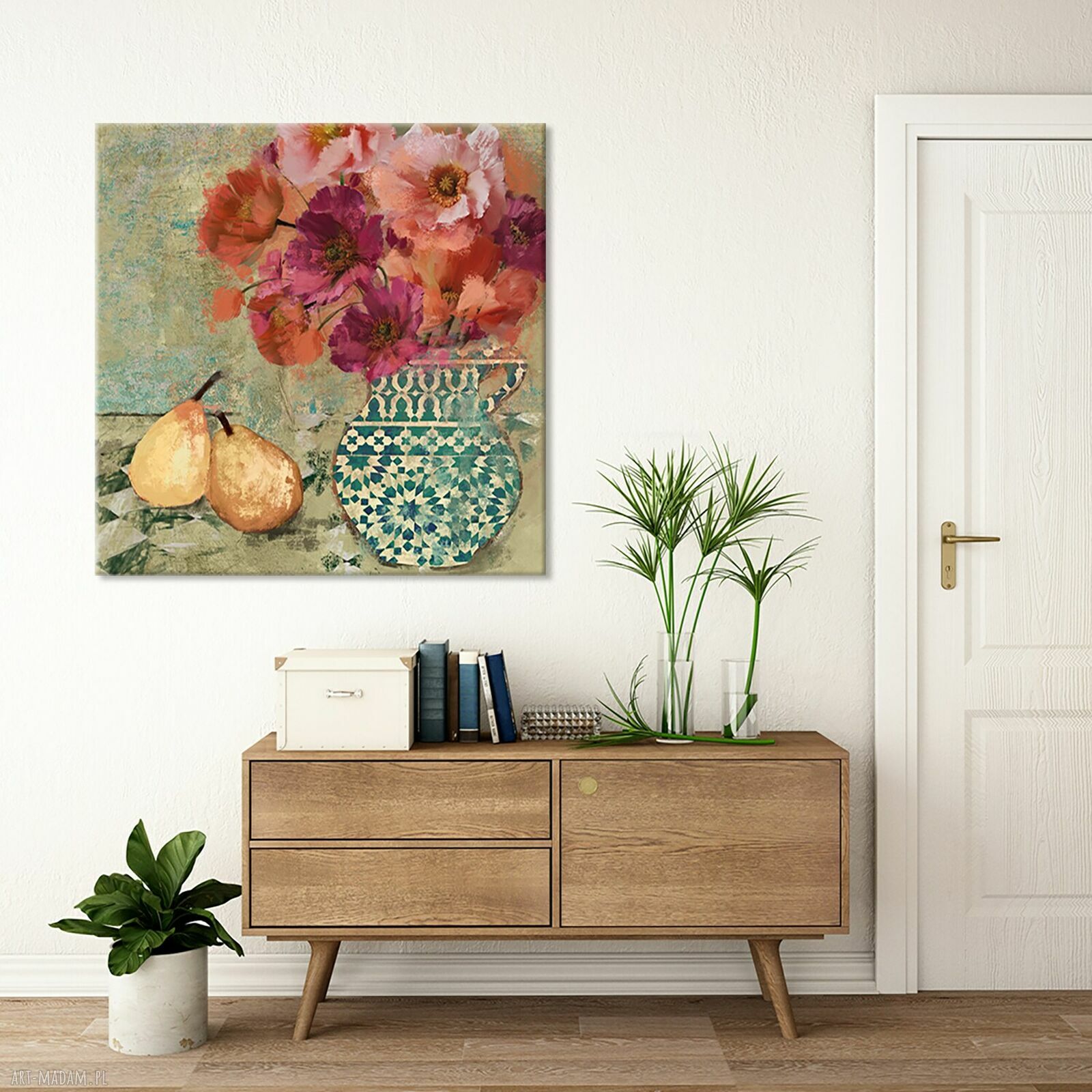 Nowoczesny obraz drukowany na płótnie Letni Bukiet 80x80 cm - styl boho