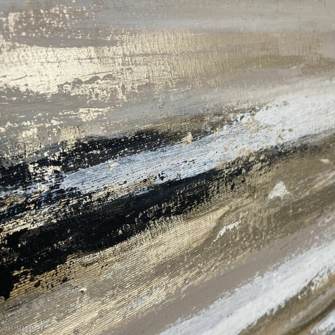 Nowoczesny obraz ze złotem "Golden Treasure" 60x80 cm - minimalistyczna abstrakcja