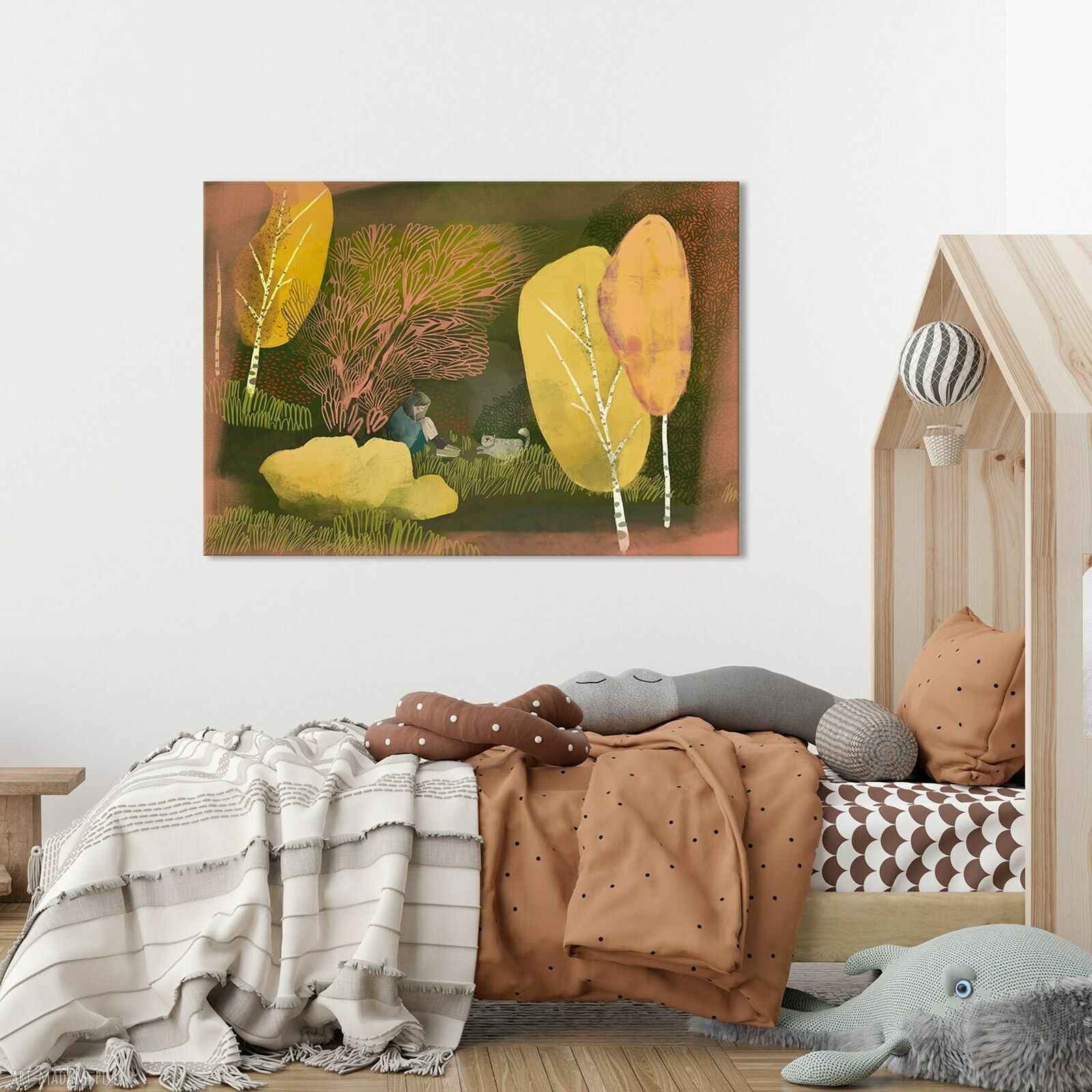 Nowoczesny obraz drukowany na płótnie „Między drzewami” 100x70 cm