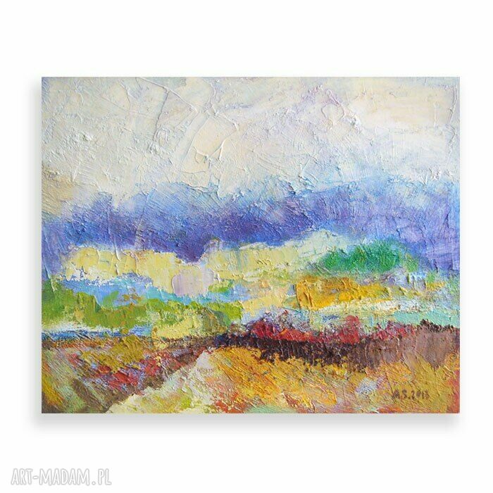 Nowoczesny obraz olejny „Lato” 40x50 cm - pejzaż ręcznie malowany na płótnie