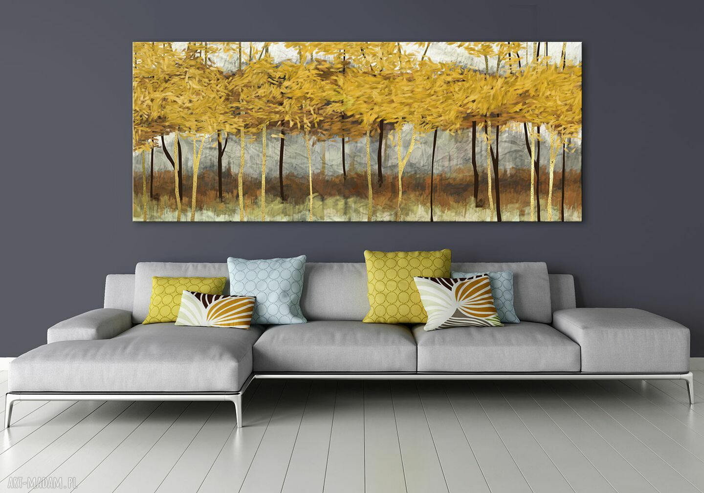 Nowoczesny obraz do salonu 147x60 cm na płótnie - abstrakcyjne drzewo