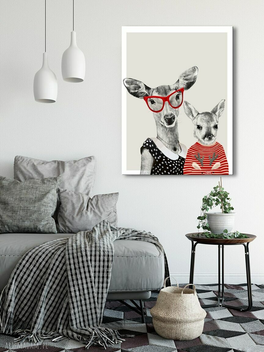 Nowoczesny obraz drukowany na płótnie 70x50cm Mama z dzieckiem