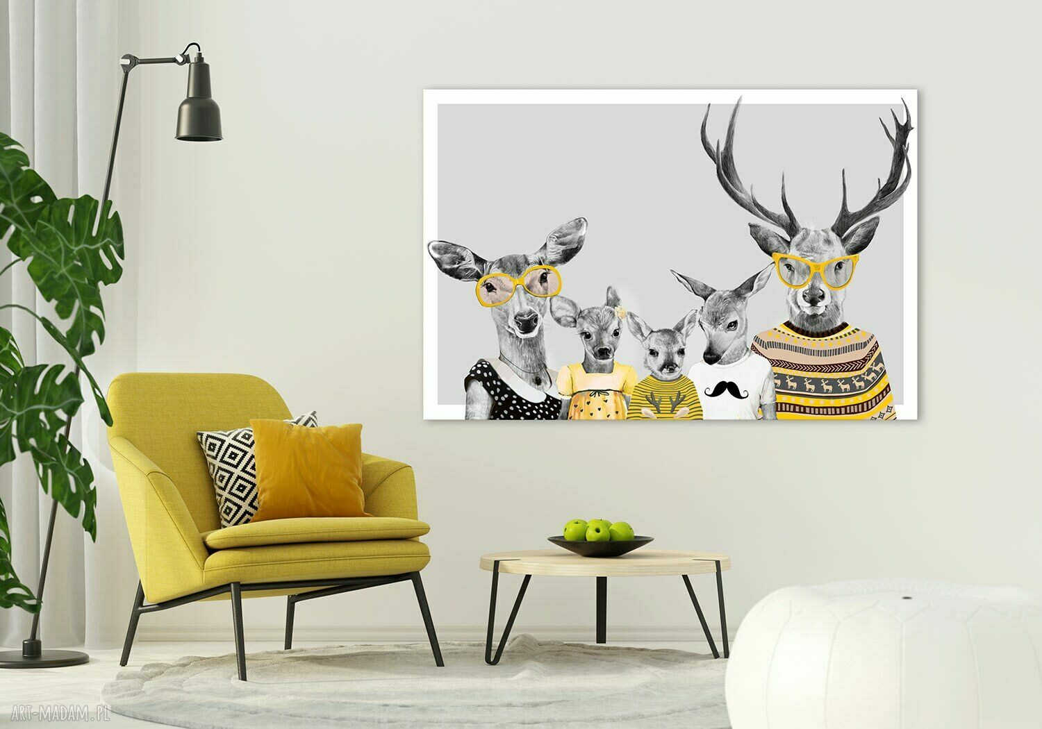 Obraz na płótnie 120x80cm Rodzina jeleni - pomysł na prezent