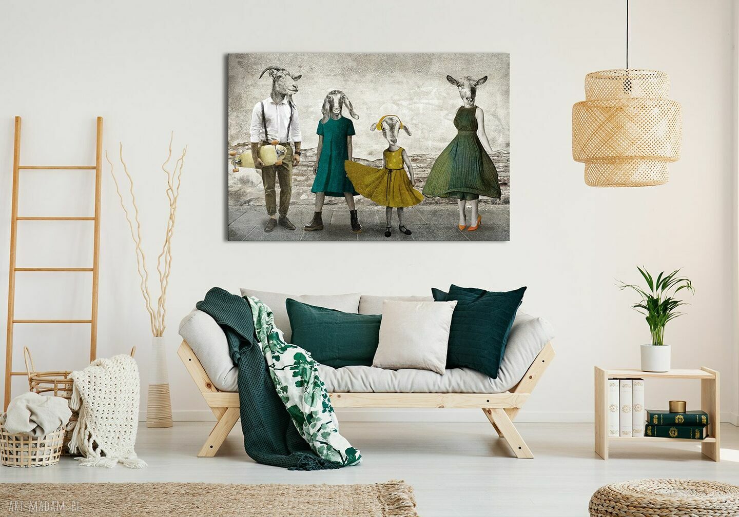 Nowoczesny obraz na płótnie 120x80 cm: Rodzina Kozłowskich z córkami
