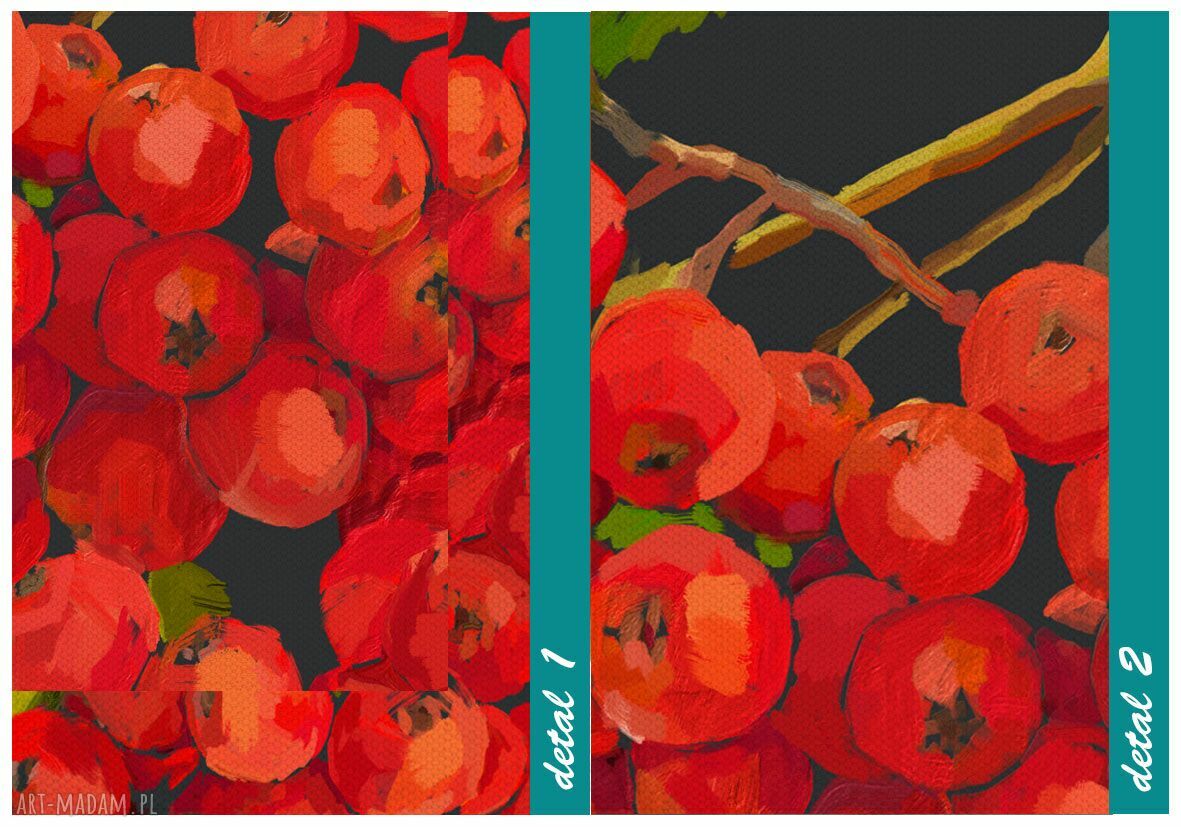 Nowoczesny obraz do salonu na płótnie - Jarzębina 120x80 cm