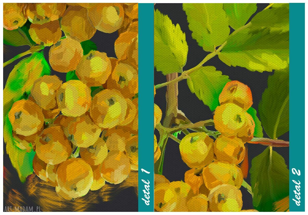 Nowoczesny obraz do salonu JARZĘBINA 120x80 cm (02388)