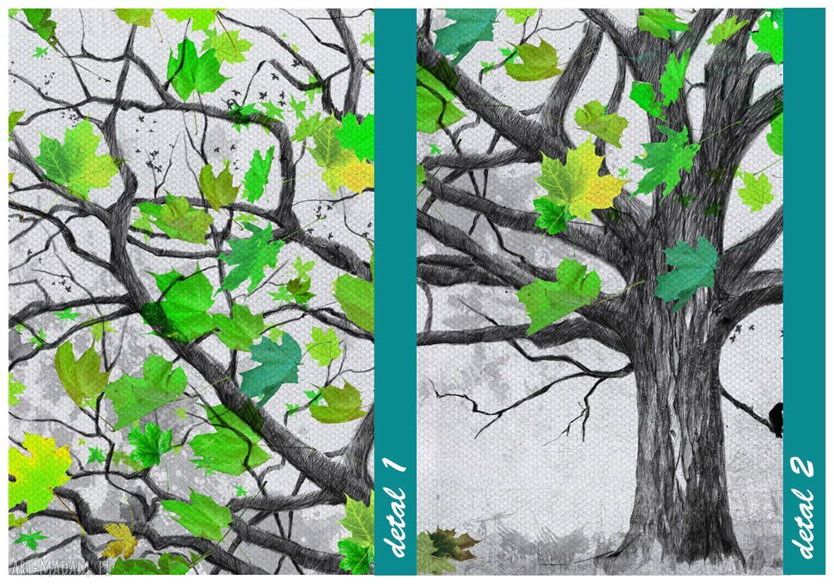 Nowoczesny obraz do salonu 120x80 cm - wiosenne drzewo na płótnie
