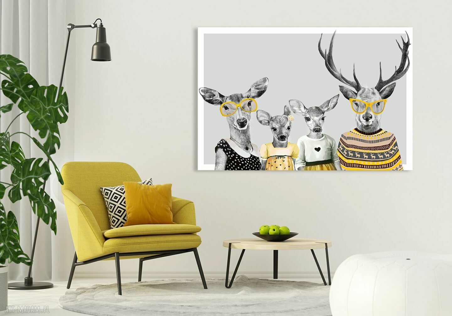Nowoczesny obraz drukowany na płótnie 120x80 cm - Rodzina Jeleni