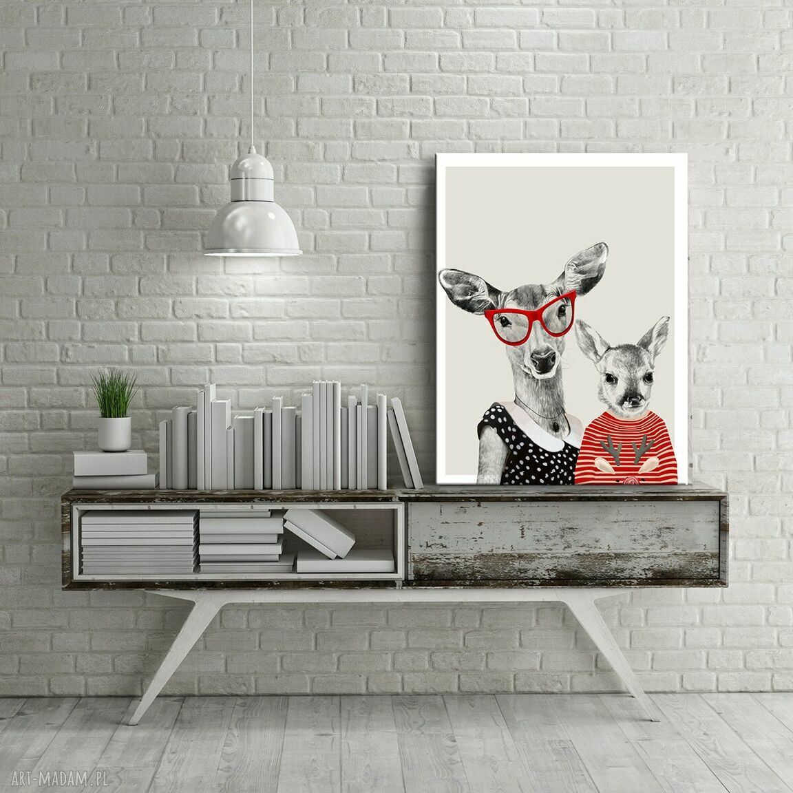 Nowoczesny obraz drukowany na płótnie 70x50cm Mama z dzieckiem