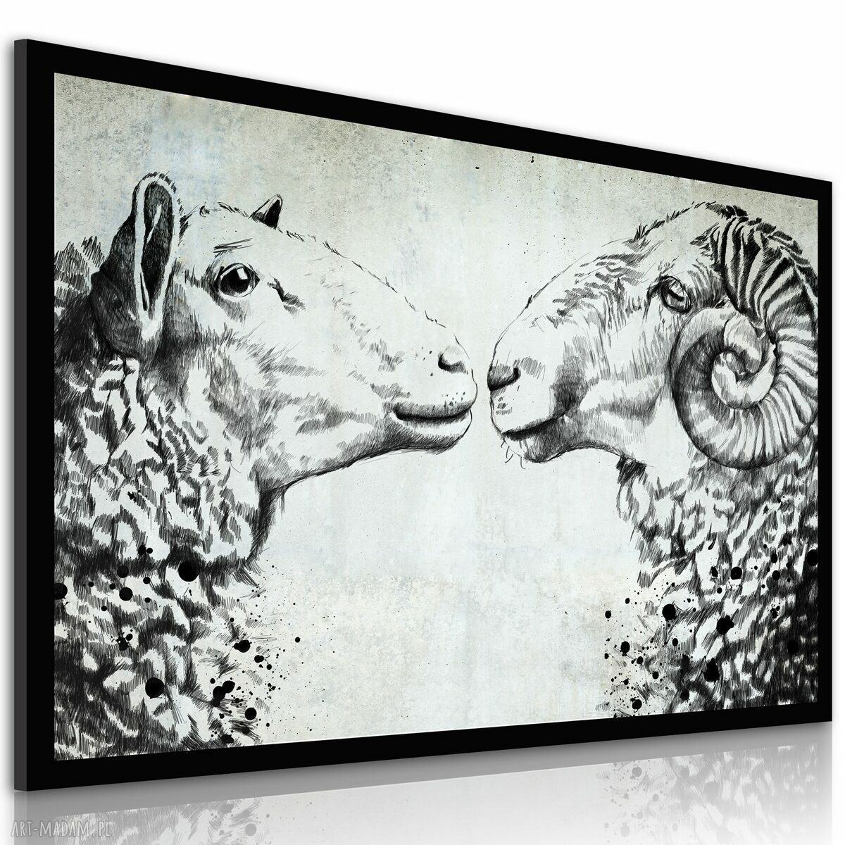 Państwo Baranowscy - nowoczesny obraz drukowany na płótnie 120x80 cm