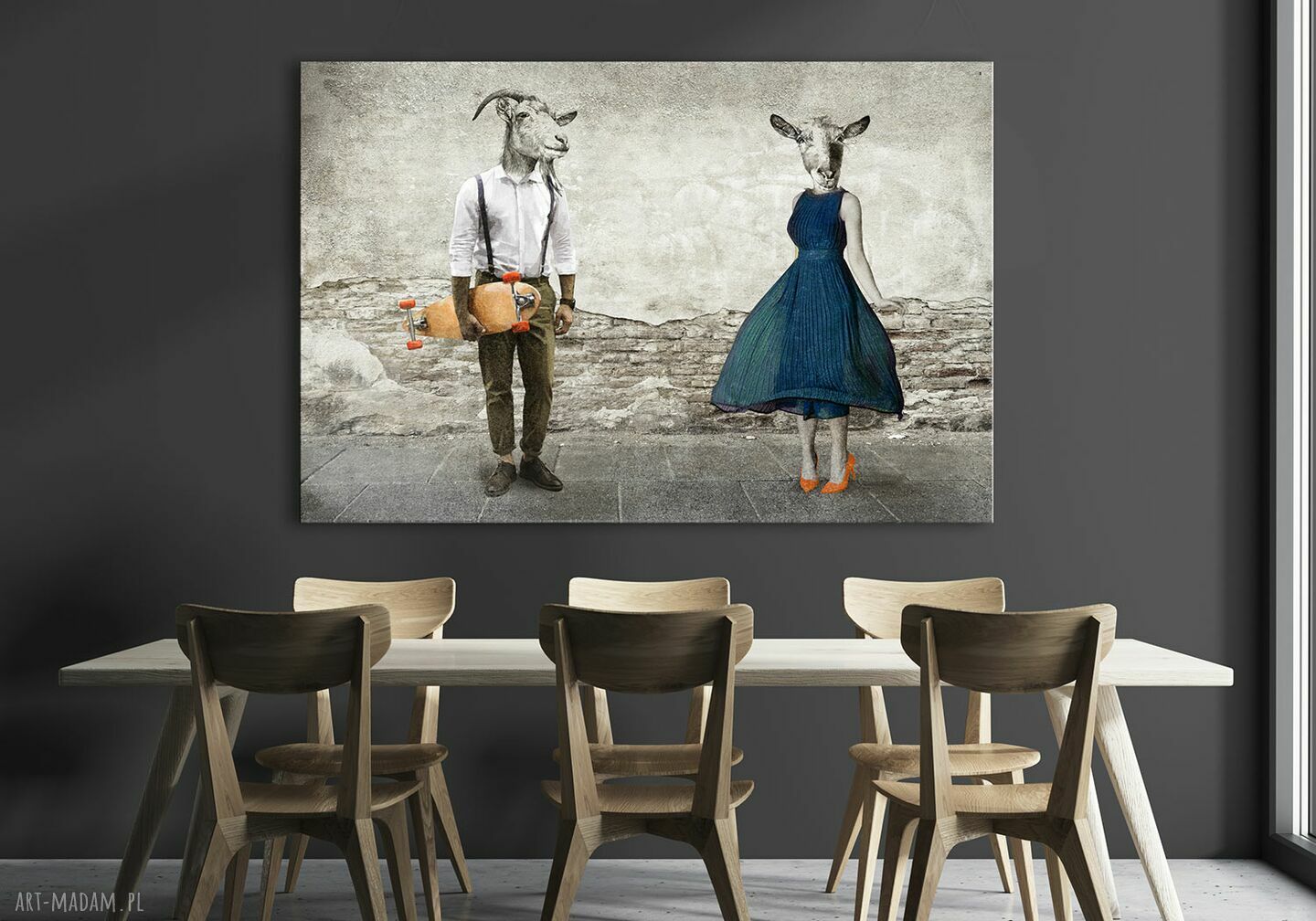 Rodzina Kozłowskich - nowoczesny obraz na płótnie 120x80 cm