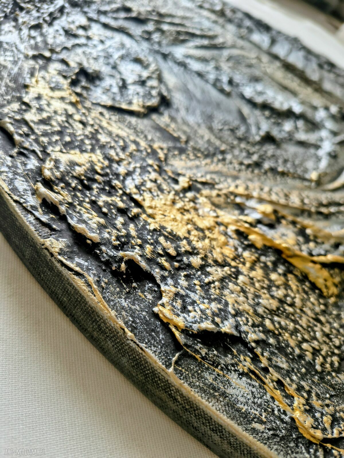 Nowoczesny okrągły obraz metaliczny koło fi 70 cm